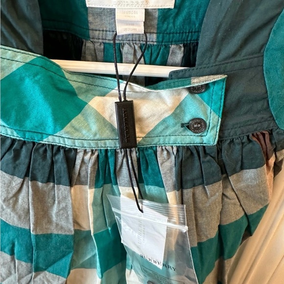 Burberry Teal and Gray Plaid Dress size 12 months - Picture 5 of 7